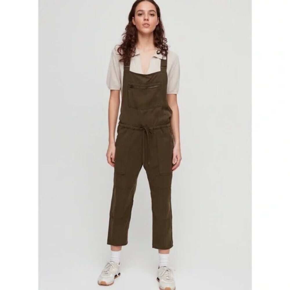 Aritzia Wilfred Free Valletta Overalls Jumpsuit Lyocell Dark Green Size Small